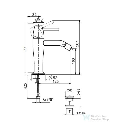 Webert Opera Moderna bidet csaptelep króm színben OE840101.015