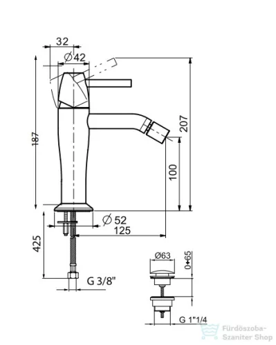 Webert Opera Moderna bidet csaptelep króm színben OE840101.015