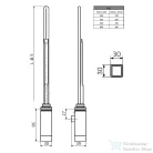 Sapho ONE termosztátos fűtőpatron, 300W, króm ONE-C-300