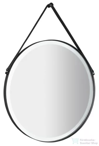 Sapho ORBITER kerek tükör LED világítással akasztóval, átm:70cm, matt fekete (ORL070)