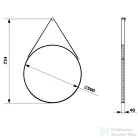 Sapho ORBITER kerek tükör akasztóval, átm:50cm, matt fekete (ORT050)