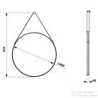 Sapho ORBITER kerek tükör akasztóval, átm:60cm, matt fekete (ORT060)