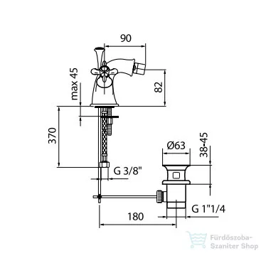 Webert Ottocento bidet csaptelep króm színben OT710101.015