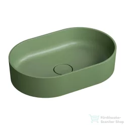   OMNIRES OVO M+ 55x36 cm-es pultra ültethető mosdó leeresztő nélkül, olive OVOUNOL