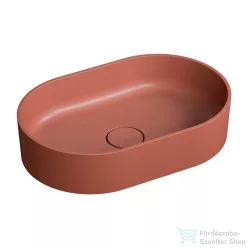   OMNIRES OVO M+ 55x36 cm-es pultra ültethető mosdó leeresztő nélkül, terracotta OVOUNTE