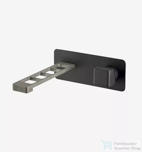 Webert ONE-X fali mosdócsaptelep fekete/inox színben, leeresztő nélkül, OX830606.441