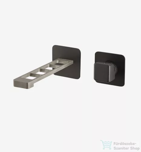 Webert ONE-X fali mosdócsaptelep fekete/inox színben, leeresztő nélkül, OX830611.441