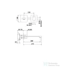 Webert ONE-X fali mosdócsaptelep fekete/inox színben, leeresztő nélkül, OX830611.441