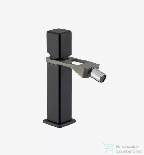 Webert ONE-X bidet csaptelep leeresztővel, fekete/inox színben OX840101.441