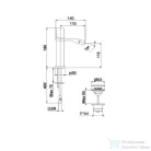 Webert ONE-X bidet csaptelep leeresztővel, fekete/inox színben OX840101.441