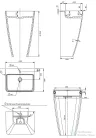 Omnires PARMA M+ 55x43x85 cm-es álló mosdó leeresztő nélkül, fényes fehér PARMAUWBP