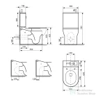 AQUALINE JALTA HYGIE monoblokkos WC, alsó/hátsó kifolyású, WC-ülőke nélkül, mosdóval, csaptelep nélkül, 38,5x63cm (PB103H)