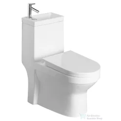   AQUALINE HYGIE monoblokkos WC, alsó/hátsó kifolyású, WC-ülőke nélkül, mosdóval, csaptelep nélkül, 36,5x72cm (PB104W)