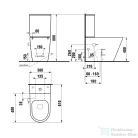 Sapho PACO RIMLESS monoblokkos WC, alsó/hátsó kifolyású, ülőke nélkül, FEHÉR CSAPTELEPPEL, bidézuhannyal, 38x64cm, duálgombos öblítőmechanikával (PC1012RX)