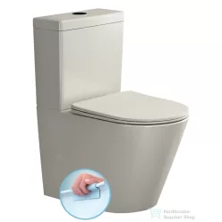   Sapho PACO RIMLESS monoblokkos WC,alsó/hátsó kifolyású, ülőke nélkül, duálgombos, elefántcsont (PC1012WRBE)