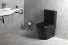 Sapho PACO RIMLESS monoblokkos WC,alsó/hátsó kifolyású, ülőke nélkül, duálgombos, matt fekete (PC1012WRB)
