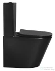 Sapho PACO RIMLESS monoblokkos WC,alsó/hátsó kifolyású, ülőke nélkül, duálgombos, matt fekete (PC1012WRB)