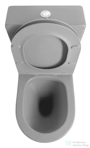 Sapho PACO RIMLESS monoblokkos WC,alsó/hátsó kifolyású, ülőke nélkül, duálgombos, matt szürke (PC1012WRGR)