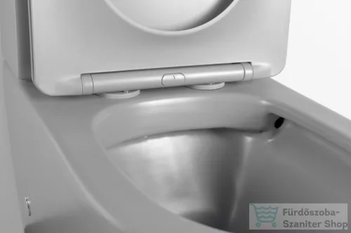 Sapho PACO RIMLESS monoblokkos WC,alsó/hátsó kifolyású, ülőke nélkül, duálgombos, matt szürke (PC1012WRGR)