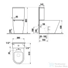 Sapho PACO RIMLESS kombi WC alsó/hátsó kifolyású, tartállyal, ülőke nélkül (PC1012WR)