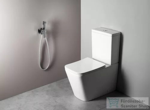 Sapho PORTO RIMLESS monoblokkos WC, alsó/hátsó kifolyású, duálgombos öblítőmechanikával (PC102WR)