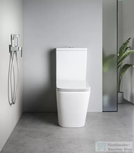Sapho PORTO RIMLESS monoblokkos WC, alsó/hátsó kifolyású, duálgombos öblítőmechanikával (PC102WR)