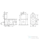 Sapho BELLO RIMLESS monoblokkos WC, alsó/hátsó kifolyású, ülőke nélkül, 38x64cm, duálgombos öblítőmechanikával (PC103R helyett) (PC103WR)