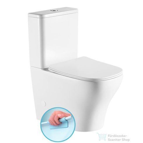 Sapho BELLO RIMLESS monoblokkos WC, alsó/hátsó kifolyású, ülőke nélkül, 38x64cm, duálgombos öblítőmechanikával (PC103R helyett) (PC103WR)