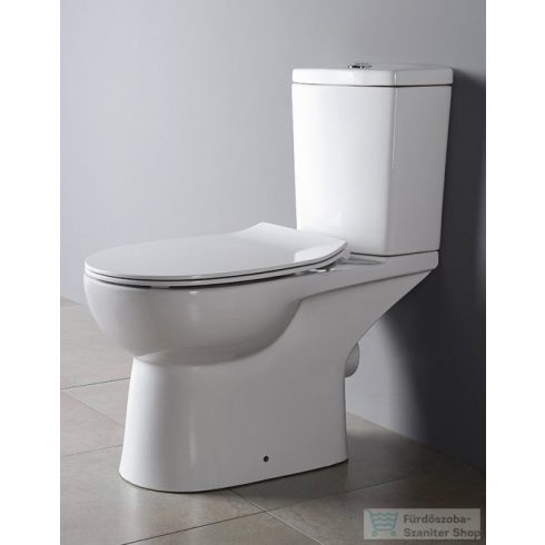 Sapho KAIRO álló kombi WC, hátsó kifolyású, tartállyal, 36x67cm, króm duálgombos öblítőmechanikával (PC105)