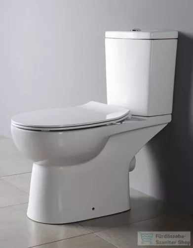 Sapho KAIRO álló kombi WC, hátsó kifolyású, tartállyal, 36x67cm, króm duálgombos öblítőmechanikával (PC105)