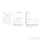 Sapho KAIRO álló kombi WC, hátsó kifolyású, tartállyal, 36x67cm, króm duálgombos öblítőmechanikával (PC105)