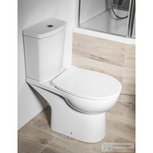 Sapho KAIRO álló kombi WC, hátsó kifolyású, tartállyal, bidézuhannyal, 36x67cm, króm duálgombos öblítőmechanikával (PC106)