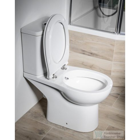 Sapho KAIRO álló kombi WC, hátsó kifolyású, tartállyal, bidézuhannyal, 36x67cm, króm duálgombos öblítőmechanikával (PC106)