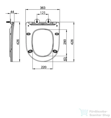 Sapho PACO SLIM Soft Close WC-ülőke, Easy take, matt szürke (PCS1012GR)