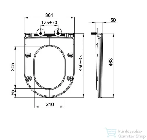 Sapho AVIS WC SLIM WC-ülőke, Soft Close, Easy Take (PCS106)