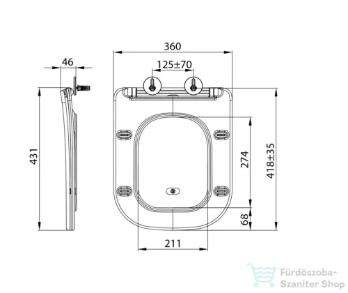 Sapho IMALA WC-ülőke, SLIM, Soft Close, Easy Take (PCS107)