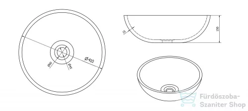 Sapho PRIORI kerámia mosdó, átmérő 42cm, barna mintás PI010