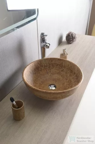 Sapho PRIORI kerámia mosdó, átmérő 42cm, barna mintás PI010