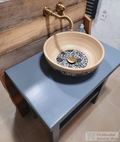 Sapho PRIORI kerámia mosdó, átmérő 42cm, bézs, kék mintával PI011