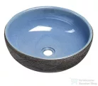 Sapho PRIORI kerámiamosdótál átmérő 41cm, 15cm, kék/szürke PI020