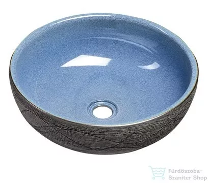 Sapho PRIORI kerámiamosdótál átmérő 41cm, 15cm, kék/szürke PI020