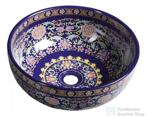 Sapho PRIORI kerámiamosdótál átmérő 40,5cm, 15,5cm, lila díszítéssel PI022