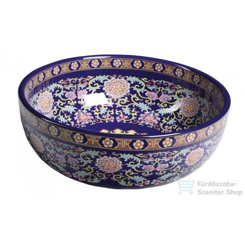 Sapho PRIORI kerámiamosdótál átmérő 40,5cm, 15,5cm, lila díszítéssel PI022