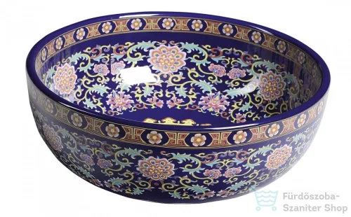 Sapho PRIORI kerámiamosdótál átmérő 40,5cm, 15,5cm, lila díszítéssel PI022