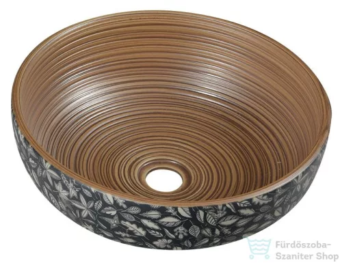 Sapho PRIORI kerámiamosdó, átm:40cm, barna/kék (PI023)
