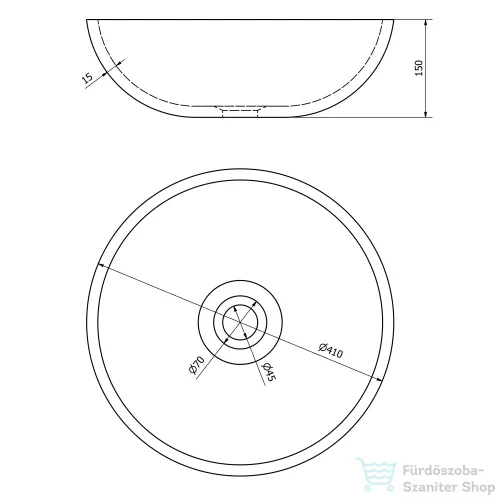 Sapho PRIORI kerámiamosdó, átm:41cm, szürke (PI024)