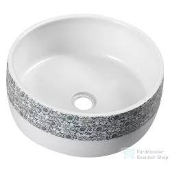 Sapho PRIORI kerámiamosdó, átm:40cm, fehér/kék (PI027)