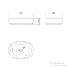 Sapho PRIORI kerámiamosdó, 60x13,5x40cm, fehér/kék (PI029)