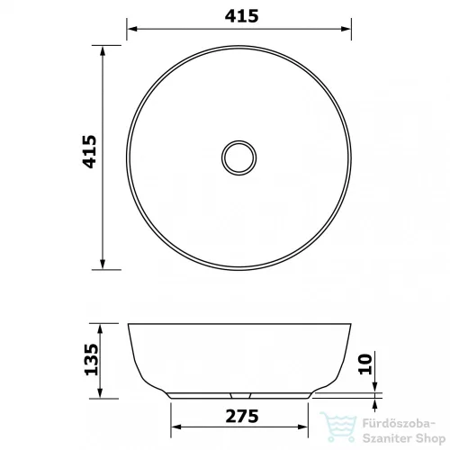 Sapho PRIORI kerámiamosdó, 41,5cm, bronz (PI032)