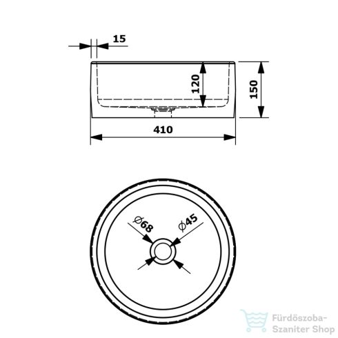Sapho PRIORI kerámiamosdó, átm:41cm, kék virágos (PI038)